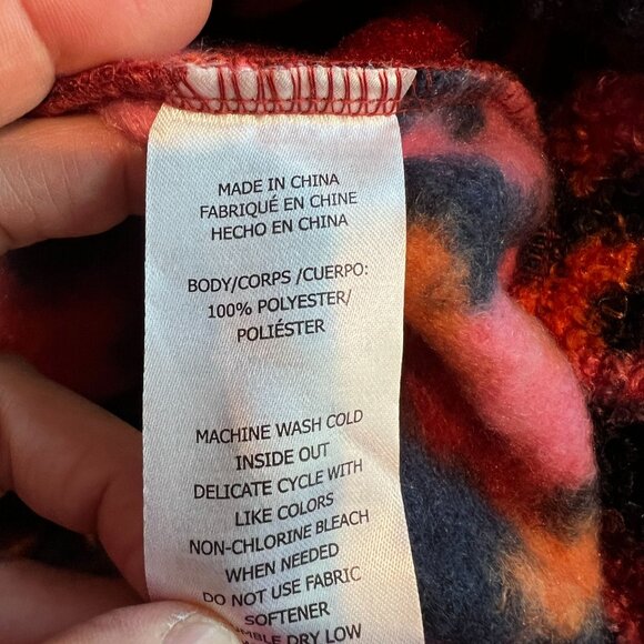 Sage Collective Womens Faux Shearling Printed Mock Neck Sweater MEDIUM in Red - Picture 9 of 12